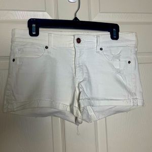 A&F white jean shorts